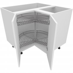 930mm Highline Corner Carousel Base Unit L Shaped with Graphite Wirework - (Ready Assembled)