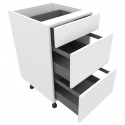 600mm Pan Drawer Pack Base Unit with 3 Drawers - (Self Assembly)