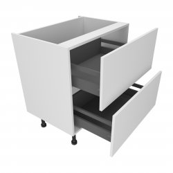 1000mm Pan Drawer Pack Base Unit with 2 Drawers - (Self Assembly)