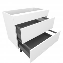 900mm Sink Pan Drawer Base Unit with 1 Dummy Drawer & 2 Cut Out Drawers - (Self Assembly)