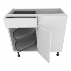 900mm Drawerline Base Unit with 450mm Door & Le-Mans Pull Out Storage & Graphite Wirework Right Hand - (Ready Assembled)