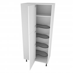 1000mm Type 4 Corner Larder to Base Unit with 500mm Door & Le-Mans Graphite Wirework Pull Out Drawers Left Hand - (Self Assembly)