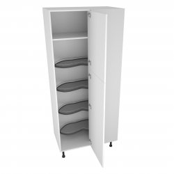 1000mm Type 4 Corner Larder to Base Unit with 500mm Door & Le-Mans Graphite Wirework Pull Out Drawers Right Hand - (Self Assembly)
