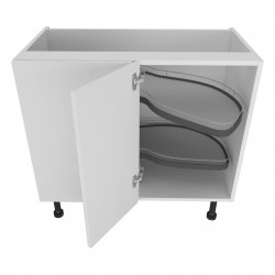 900mm Highline Corner Base Unit & 450mm Door with Le-Mans Pull Out Storage & Graphite Wirework Left Hand - (Self Assembly)