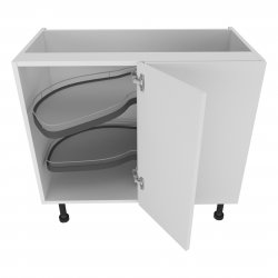1000mm Highline Corner Base Unit & 600mm Door with Le-Mans Pull Out Storage & Graphite Wirework Right Hand - (Self Assembly)