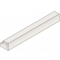 Nouveau White Square Section Cornice / Pelmet / Pilaster 1750mm (H - 36mm)