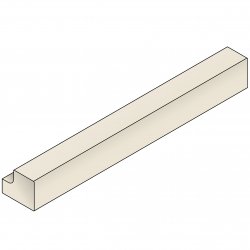 Shaker Ivory Square Section Cornice / Pelmet / Pilaster 1750mm (H - 36mm)