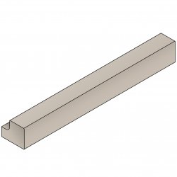 Nouveau Cashmere Square Section Cornice / Pelmet / Pilaster 1750mm (H - 36mm)