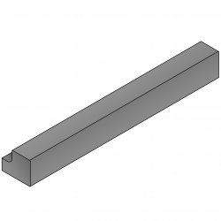 Mattonella Gloss Grey Square Section Cornice / Pelmet / Pilaster 1500mm (H - 36mm)