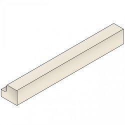 Nouveau Ivory Square Section Cornice / Pelmet / Pilaster 1750mm (H - 36mm)