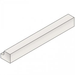 Nouveau White Square Section Cornice / Pelmet / Pilaster 3600mm (H - 36mm)