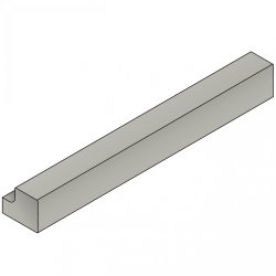 Nouveau Light Grey Square Section Cornice / Pelmet / Pilaster 1750mm (H - 36mm)