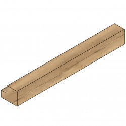 Lissa Oak Wood Shaker Square Section Cornice / Pelmet / Pilaster 1500mm (H - 36mm)